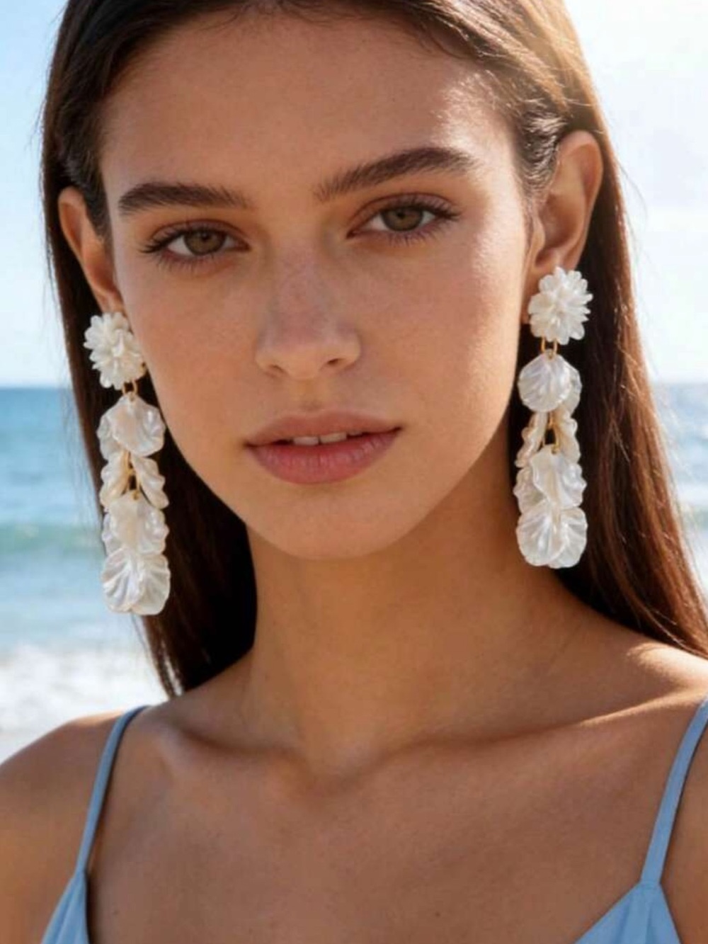 Acrylic Petal Shell Earrings